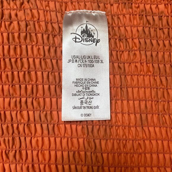 NEW Disney Parks Encanto Dress Womens Orange Yellow Midi Empire Waist NWT Sz L - Picture 10 of 13